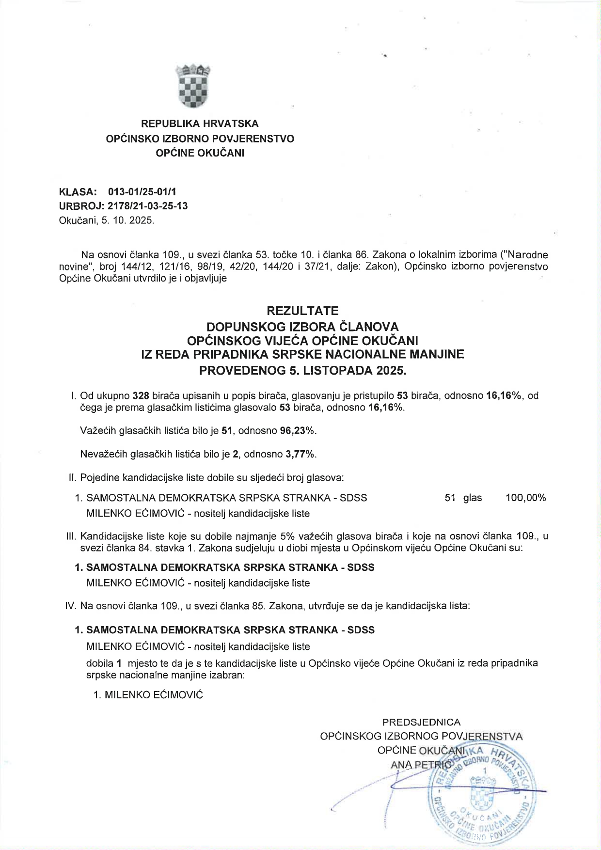 KONAČNI REZULTATI DOPUNSKIH IZBORA page 0001